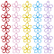 48Pcs 6 Colors Hollow Spray Painted Alloy Pendants, Flower, Mixed Color, 19.5x17x1.3mm, Hole: 1.2mm, 8pcs/color