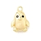 Brass Micro Pave Cubic Zirconia Charms, Cadmium Free & Nickel Free & Lead Free, Penguin, Real 18K Gold Plated, 13x9x5.5mm, Hole: 1.4mm