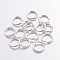 Open Jump Rings Brass Jump Rings, Cadmium Free & Lead Free, Silver, 7x1mm, 18 Gauge, Inner Diameter: 5mm, about 4000pcs/500g