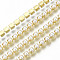 Brass Claw Chains, with ABS Plastic Imitation Pearl Beads, with Spool, Golden, SS12, 3~3.2mm, about 10yards/roll(9.14m/roll)