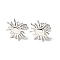 Non-Tarnish 304 Stainless Steel Sun Stud Earrings for Women, Stainless Steel Color, 14.5mm, Pin: 0.7mm