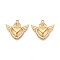 304 Stainless Steel Heart with Wings Pendants, Ion Plating(IP), Real 18K Gold Plated, 23x25x3mm, Hole: 1.6mm
