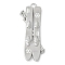 Alloy with Enamel Pendants, Sleigh, Platinum, 63x22.5x4.5mm, Hole: 3x3.5mm