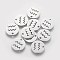 Non-Tarnish 304 Stainless Steel Charms, Flat Round with Constellation/Zodiac Sign, Aquarius, 12x1mm, Hole: 1.5mm