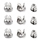 Tarnish Resistant 304 Stainless Steel Bead Tips, Calotte Ends, Clamshell Knot Cover, Stainless Steel Color, 6x4mm, Hole: 1mm