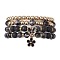 4Pcs 4 Style Natural Larvikite & Lava Rock & Synthetic Hematite Round Beaded Stretch Bracelets Set, Glass & Alloy Stackable Bracelets with Butterfly & Flower Charms, Inner Diameter: 2 inch(5~5.2cm), 1Pc/style