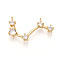 Brass Micro Pave Cubic Zirconia Pendants, Twelve Constellations Charms, Long-Lasting Plated, Nickel Free, Real 18K Gold Plated, Scorpio, 13.5x23x3mm, Hole: 1.2mm