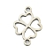 Non-Tarnish 201 Stainless Steel Connectors Charm, Clover Link, Laser Cut, Stainless Steel Color, 16x10.5x1mm, Hole: 1.4mm