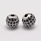 Brass Micro Pave Cubic Zirconia Beads, Round, Platinum, 8.5x8mm, Hole: 2mm