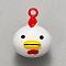 Brass Bell Pendants, Twelve Chinese Zodiac Signs, Rooster, 17~25x14~20x12.5~19mm, Hole: 2mm