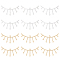 BENECREAT 24Pcs 2 Color Brass Chandelier Component Links, Real 24K Gold & 925 Sterling Silver Plated Eyelash Shape Connector Charms for DIY Necklace Earring, Jewelry Making