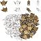 80Pcs 4 Style Alloy Pendants, Tooth, Antique Bronze & Antique Silver, 15~20x7~20x2~5mm, Hole: 1.6~2mm, 20pcs/style