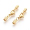 304 Stainless Steel Lobster Claw Clasps, with Cord Ends, Golden, 32mm, Hole: 3.5mm
