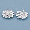 Brass Bead Caps, Multi-Petal Flower, 925 Sterling Silver Plated, 14x5mm, Hole: 0.9mm