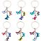 OLYCRAFT 6pcs Butterfly Keychains Alloy Enamel Pendant Keychain Colorful Butterfly Pendant Keyrings Handbag Charm Accessories Keychain for Purse Car Key Phone Backpack Decorations