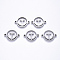 Tarnish Resistant 201 Stainless Steel Links Connectors, Laser Cut, Flat Round with Anchor, Stainless Steel Color, 14x18.5x1.5mm, Hole: 1.6mm