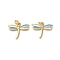 Brass Enamel Pendants, Dragonfly, 11.5x15x2mm, Hole: 2mm