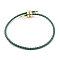 Braided Round Imitation Leather Bracelets Making, with Golden Tone Brass Beads, Dark Green, Inner Diameter: 2-7/8 inch(7.45cm)