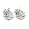 Brass Micro Pave Clear Cubic Zirconia Pendants, Cadmium Free & Nickel Free & Lead Free, Flower Charms, Real Platinum Plated, 15.5x11x2mm, Hole: 1.4mm