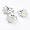 Adjustable Opalite Finger Rings, with Brass Findings, US Size 7 1/4(17.5mm)