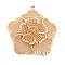 Rack Plating Brass Hollow Pendants, Flower Charms, Cadmium Free & Nickel Free & Lead Free, Light Gold, 45.5x43.5x6.5mm, Hole: 2mm