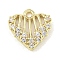 Valentine's Day Brass Micro Pave Cubic Zirconia Pendant
s, Long-Lasting Plated, Cadmium Free & Nickel Free & Lead Free, Heart Charms, Real 14K Gold Plated, 12x11.5x3mm, Hole: 1.4mm