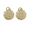 Brass Micro Pave Cubic Zirconia Pendants, Flower Charms, Long-Lasting Plated, Cadmium Free & Lead Free, Rack Plating, with Jump Ring, Real 18K Gold Plated, 15.5x13.5x3.5mm, Hole: 3.5mm