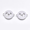 Tarnish Resistant 201 Stainless Steel Links connectors, Laser Cut Links, Flat Round with Family, Stainless Steel Color, 15.5x19.5x1mm, Hole: 1.5mm