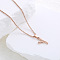 Stainless Steel Letter Pendant Necklaces for Women Men, Rose Gold, Letter Y