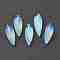 Opalite Pointed Pendants, with Platinum Brass Findings, Bullet, 32~33x12mm, Hole: 2.5x6mm