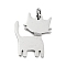 Non-Tarnish 304 Stainless Steel Pendants, with Jump Ring and Glitter, Stamping Blank Tag, Cat Charm, Stainless Steel Color, 27x20x1.5mm, Hole: 4mm