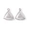 Non-Tarnish 304 Stainless Steel Pendants, Triangle, Stainless Steel Color, 15x12x4.5mm, Hole: 1mm