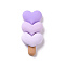 Cute Opaque Resin Decoden Cabochons, Ice Cream with Heart, Imitation Food, Lilac, 32x15x8mm