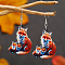 Colorful Acrylic Dangle Earrings, Platinum, Fox