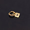 Brass Micro Pave Clear Cubic Zirconia Hoop Earrings, Golden, Lock, 8mm