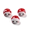 Handmade Lampwork Beads, Rondelle with Smile, FireBrick, 10~11x14~15x14~15mm, Hole: 1.6~1.8mm