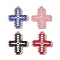 MIYUKI Delica Seed Beads, Loom Pattern, Cross Pendants, Mixed Color, 27x23.5x1.7mm, Hole: 2x3mm