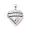Brass Pendants, Cadmium Free & Lead Free, with Micro Pave Cubic Zirconia, Heart, Platinum, 20.5x19x8mm, Hole: 4x5mm