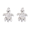 Rack Plating Brass Micro Pave Cubic Zirconia Pendants, Long-Lasting Plated, Turtle, Platinum, 15.5x11x3mm, Hole: 1mm