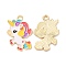Alloy Enamel Pendants, Golden, Cadmium Free & Nickel Free & Lead Free, Unicorn Charm, Colorful, 25x19.5x1mm, Hole: 2mm