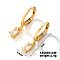 Fashionable Copper Inlaid Zircon Hoop Earrings, Elegant and Versatile Ear Accessories, Golden, Oval, 20x4mm