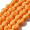 Handmade Porcelain Beads Strands, Spiral Shell, Orange, 14.5~15x12.5x9mm, Hole: 2mm, about 25pcs/strand, 35.9~36cm