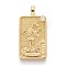 Brass Micro Pave Clear Cubic Zirconia Pendants, Real 18K Gold Plated, Tarot Card Charms, The Fool, The Fool 0, 30x15x4mm, Hole: 3~4mm