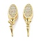 Brass Micro Pave Clear Cubic Zirconia Box Clasps, Cadmium Free & Nickel Free & Lead Free, Real 18K Gold Plated, 19x7x5.5mm, Hole: 1.2mm