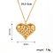 Stainless Steel Pendant Necklaces for Women, Golden, Heart, 15.55 inch(39.5cm)