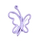 Baking Paint Alloy Pendants, Butterfly, Lilac, 26x19x2mm, Hole: 2mm