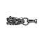 Brass Micro Pave Cubic Zirconia Fold Over Clasps, Cadmium Free & Nickel Free & Lead Free, Dragon, Gunmetal, 45.5mm