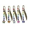 Butterfly Alloy Enamel Pendant Bookmark with Chakra Gemstone Bead, Alloy Feather Bookmarks, Mixed Color, 140x14.5x3.5mm