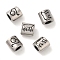 Oval with Constellation 304 Stainless Steel Beads, Large Hole Beads, Antique Silver, Leo, 9x9x6mm, Hole: 4.5mm