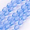 Glass Beads Strands, Faceted, Oval, Royal Blue, 6x4mm, Hole: 1mm, about 65~70pcs/strand, 14.96 inch~15.16 inch(38~38.5cm)